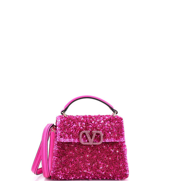 Valentino Garavani Handbags - Valentino Garavani Mini VSling Top Handle Bag Sequins